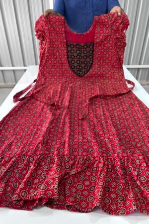 Ajrakh feeding frock nighty