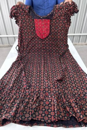 Ajrakh feeding frock nighty