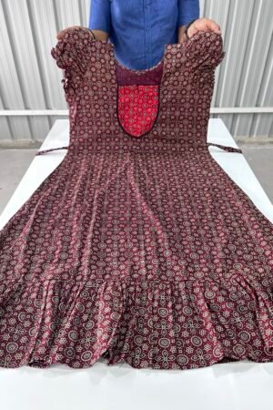 Ajrakh feeding frock nighty